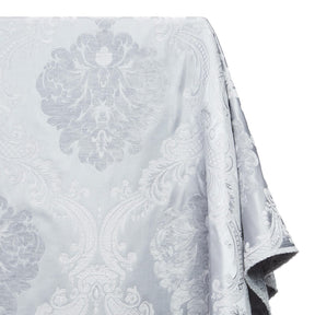 Royal Damask Chenille Upholstery Brocade Satin Jacquard Fabric SV581973 Off White Grey A1