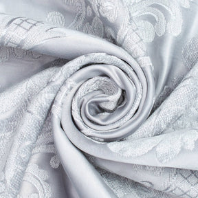 Royal Damask Chenille Upholstery Brocade Satin Jacquard Fabric SV581973 Off White Grey A2