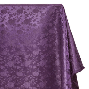 Rose Jacquard Satin Fabric Image SV582002 Plum A1