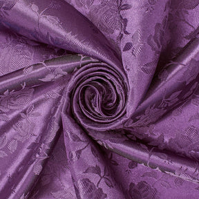 Rose Jacquard Satin Fabric Image SV582002 Plum A2