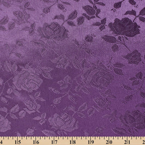 Rose Jacquard Satin Fabric Image SV582002 Plum A9