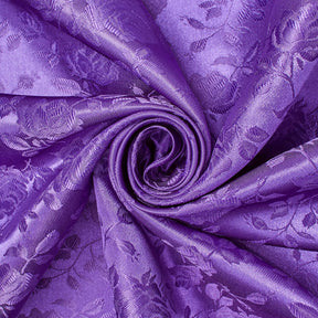 Rose Jacquard Satin Fabric Image SV582004 Purple A2