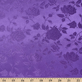 Rose Jacquard Satin Fabric Image SV582004 Purple A9