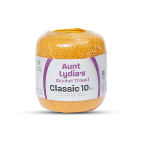 Aunt Lydias Classic Size 10 Cotton Crochet Thread SV582058 Goldenrod (350 Yards) Image A1