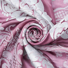 Royal Damask Chenille Upholstery Brocade Satin Jacquard Fabric SV582131 Plum Silver A2
