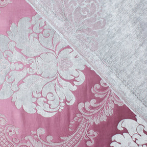 Royal Damask Chenille Upholstery Brocade Satin Jacquard Fabric SV582131 Plum Silver A3