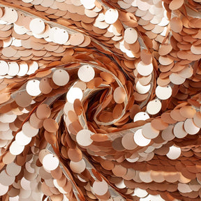 Paillette Circle Sequins On Mesh Fabric SV582253 Holographic Rose Gold Image A2