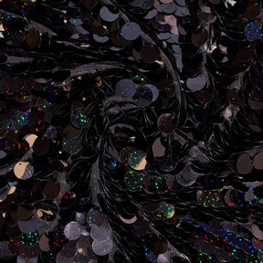 Paillette Circle Sequins On Mesh Fabric SV582255 Holographic Black Image A2