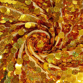 Paillette Circle Sequins On Mesh Fabric SV582260 Holographic Gold Image A2