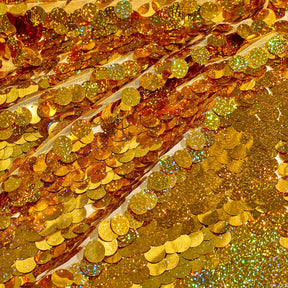 Paillette Circle Sequins On Mesh Fabric SV582260 Holographic Gold Image A4