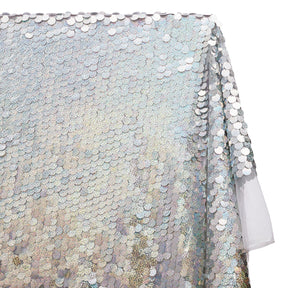 Paillette Circle Sequins On Mesh Fabric SV582261 Holographic Silver Image A1