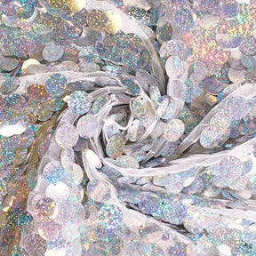 Paillette Circle Sequins On Mesh Fabric SV582261 Holographic Silver Image A2