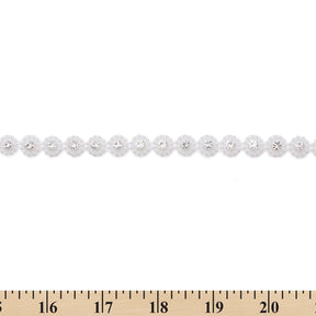3 8 Inch Circular Pearl Rhinestone Diamond Chain Trim SV582537 White A9