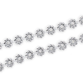 7 8 Inch Wildflower Metallic Rhinestone 25 Yard Trim SV582544 Silver A3