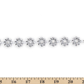 7 8 Inch Wildflower Metallic Rhinestone 25 Yard Trim SV582544 Silver A9
