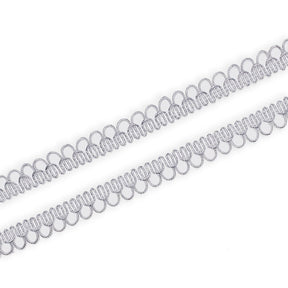 1 2 Inch Fancy Loop Corded Metallic 25 Yard Trim SV582547 Silver A3