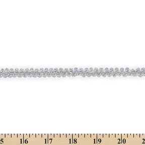 3 8 Inch Knit Swirl Corded Metallic Braided 25 Yard Trim SV582548 Silver A0