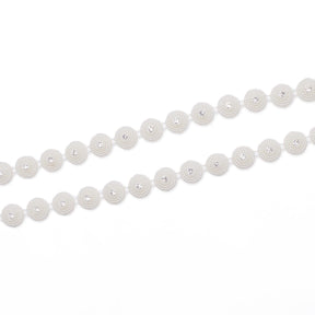 1 2 Inch Diamond Rhinestone Pearly Medallion Chain Trim SV582552 Off White A3
