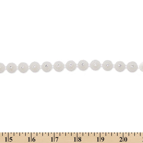 1 2 Inch Diamond Rhinestone Pearly Medallion Chain Trim SV582552 Off White A9