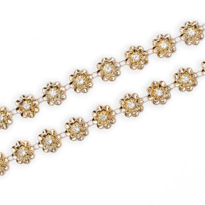 7 8 Inch Wildflower Metallic Rhinestone 25 Yard Trim SV582571 Gold A3