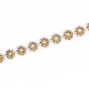 7 8 Inch Wildflower Metallic Rhinestone 25 Yard Trim SV582571 Gold A1