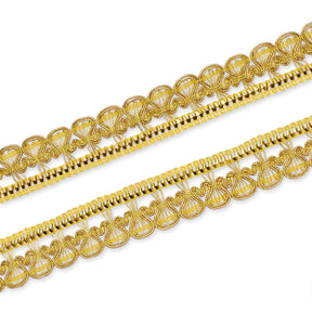 1 25 Inch Scroll Scalloped Metallic Corded 25 Yard Trim SV582576 Gold A3