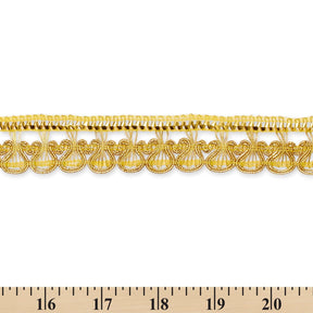 1 25 Inch Scroll Scalloped Metallic Corded 25 Yard Trim SV582576 Gold A9