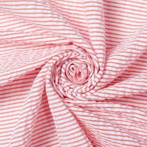 Striped Cotton Seersucker Fabric SV582651 Orange Image A1