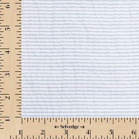 Striped Cotton Seersucker Fabric SV582655 Light Blue Image A9