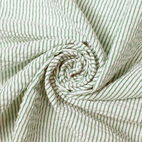 Striped Cotton Seersucker Fabric SV582657 Kelly Green Image A1