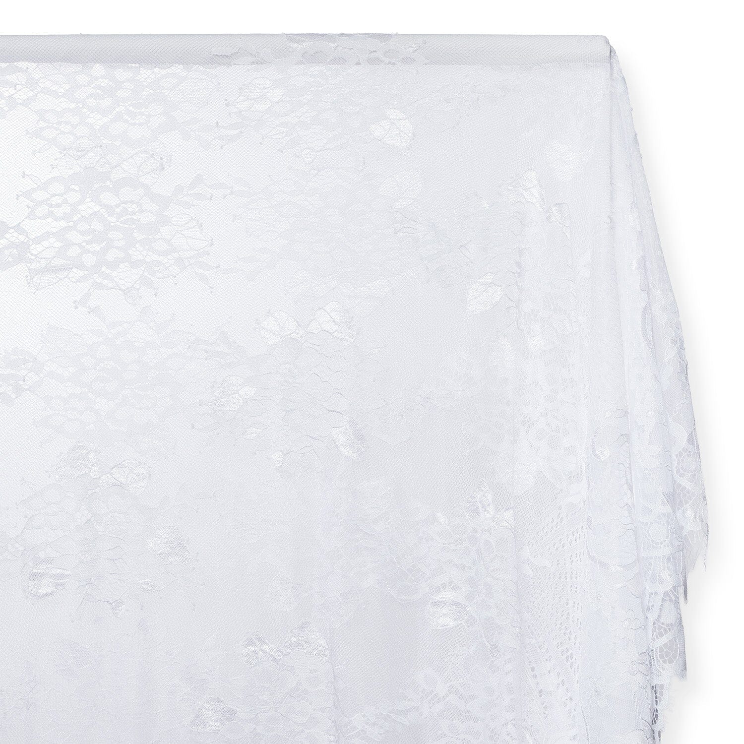 Leafy Chantilly Lace Fabric SV582670 White Image A1