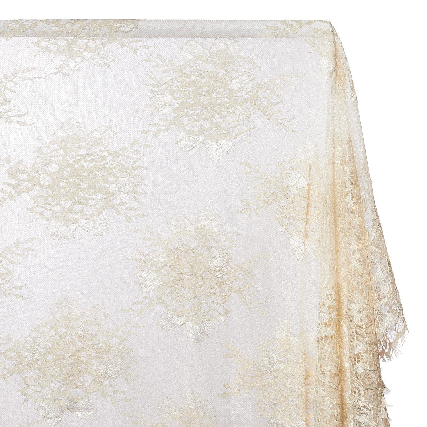 Leafy Chantilly Lace Fabric SV582672 Champagne Image A1
