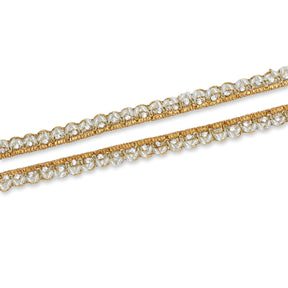 1/2 Inch Beaded Rhinestone Metallic Corded Ribbon Fabric Trim SV582728 Copper Image A4