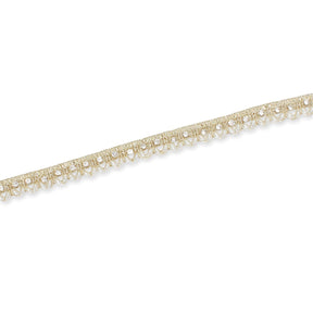 1/2 Inch Beaded Rhinestone Metallic Corded Ribbon Fabric Trim SV582729 Gold Image A3