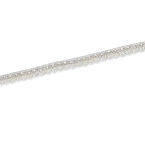 1/2 Inch Beaded Rhinestone Metallic Corded Ribbon Fabric Trim SV582732 Silver Image A3