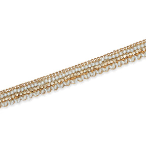 3/4 Inch Pearly Beaded Rhinestone Metallic Corded Fabric Trim SV582736 Antique Gold Image A3