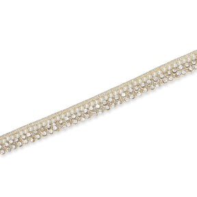 1/2 Inch Pearly Diamond Rhinestone Metallic Ribbon Fabric Trim SV582740 Gold Image A3