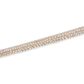 1/2 Inch Pearly Diamond Rhinestone Metallic Ribbon Fabric Trim SV582741 Champagne Image A3