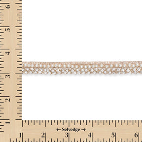 1/2 Inch Pearly Diamond Rhinestone Metallic Ribbon Fabric Trim SV582741 Champagne Image A9