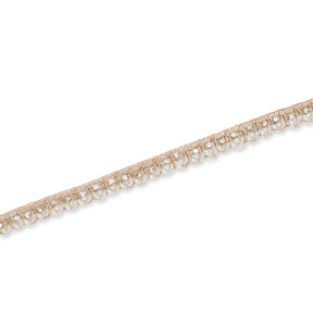 1/2 Inch Beaded Rhinestone Metallic Corded Ribbon Fabric Trim SV582743 Champagne Image A3
