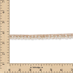 1/2 Inch Beaded Rhinestone Metallic Corded Ribbon Fabric Trim SV582743 Champagne Image A9