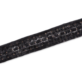 1.25 Inch Beaded Rhinestone Glitter Infused Iron On Single Fold Mesh Fabric Trim SV582897 Black Image A3
