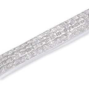 1.25 Inch Beaded Rhinestone Glitter Infused Iron On Single Fold Mesh Fabric Trim SV582899 Silver Image A3