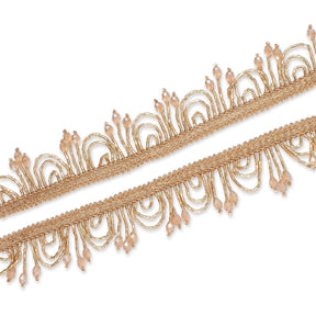 1 Inch Semi Circle Metallic Beaded Fringe Tassel Trim SV582911 Copper Image A4