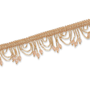 1 Inch Semi Circle Metallic Beaded Fringe Tassel Trim SV582911 Copper Image A3