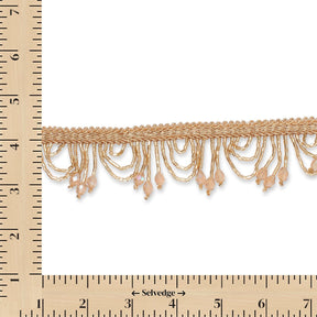 1 Inch Semi Circle Metallic Beaded Fringe Tassel Trim SV582911 Copper Image A9