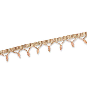 1 Inch Braided Stretch Metallic Beaded Fringe Tassel Fabric Trim SV582914 Antique Gold Image A3
