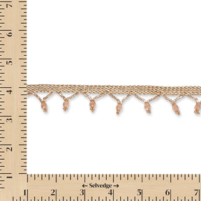 1 Inch Braided Stretch Metallic Beaded Fringe Tassel Fabric Trim SV582914 Antique Gold Image A9