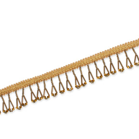 1.5 Inch Braided Metallic Cord With Beaded Tassel Fringe Fabric Trim SV582917 Rose Gold Image A3