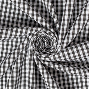 1/8 Inch Gingham Check Polyester Cotton Poplin Fabric SV582933 White / Black Image A2
